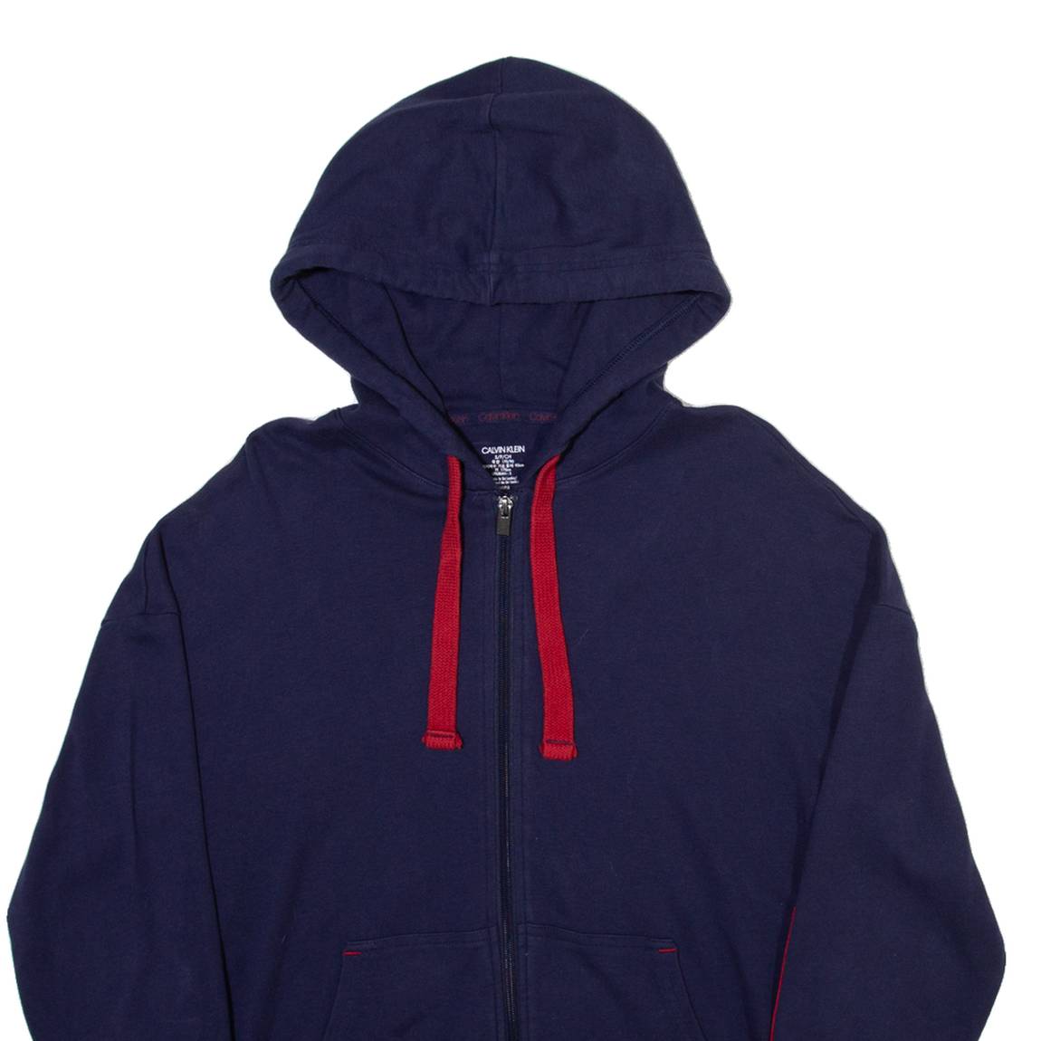 CALVIN KLEIN Mens Blue Hoodie Full Zip S