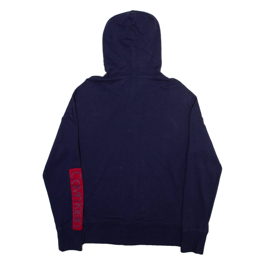 CALVIN KLEIN Mens Blue Hoodie Full Zip S