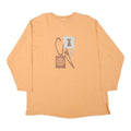 Mens Orange Sweatshirt Crew Neck L Cotton Blend Graphic Print Casual