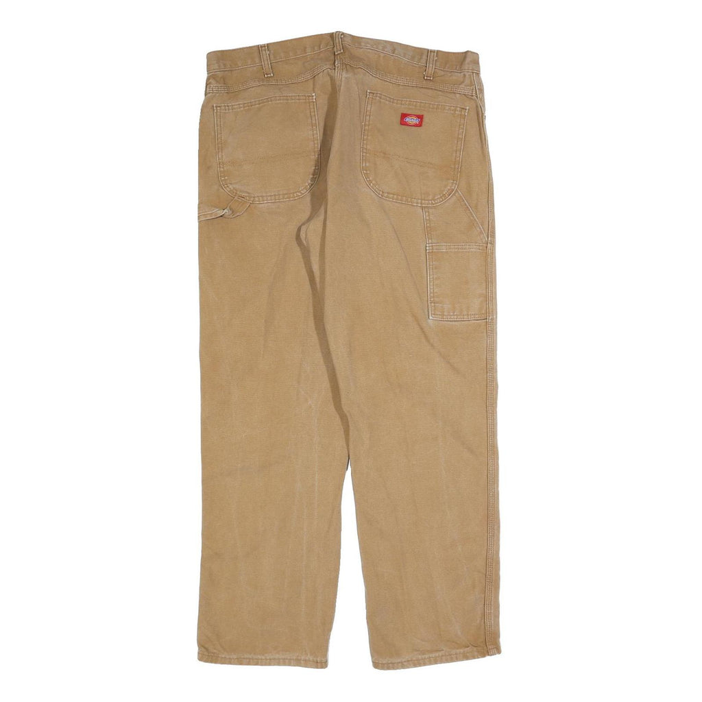 DICKIES Mens Jeans Beige Relaxed Loose Denim Medium W38 L32 Workwear Zip