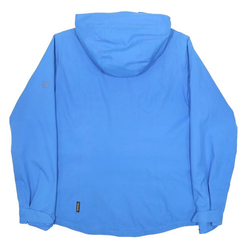 JACK WOLFSKIN Womens Blue Outdoor Jacket L Polyester Zip Hooded Shell