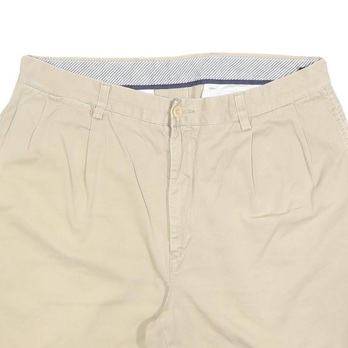 NAUTICA Mens Shorts Beige Casual Plain L W36 Cotton Blend Classic Comfort