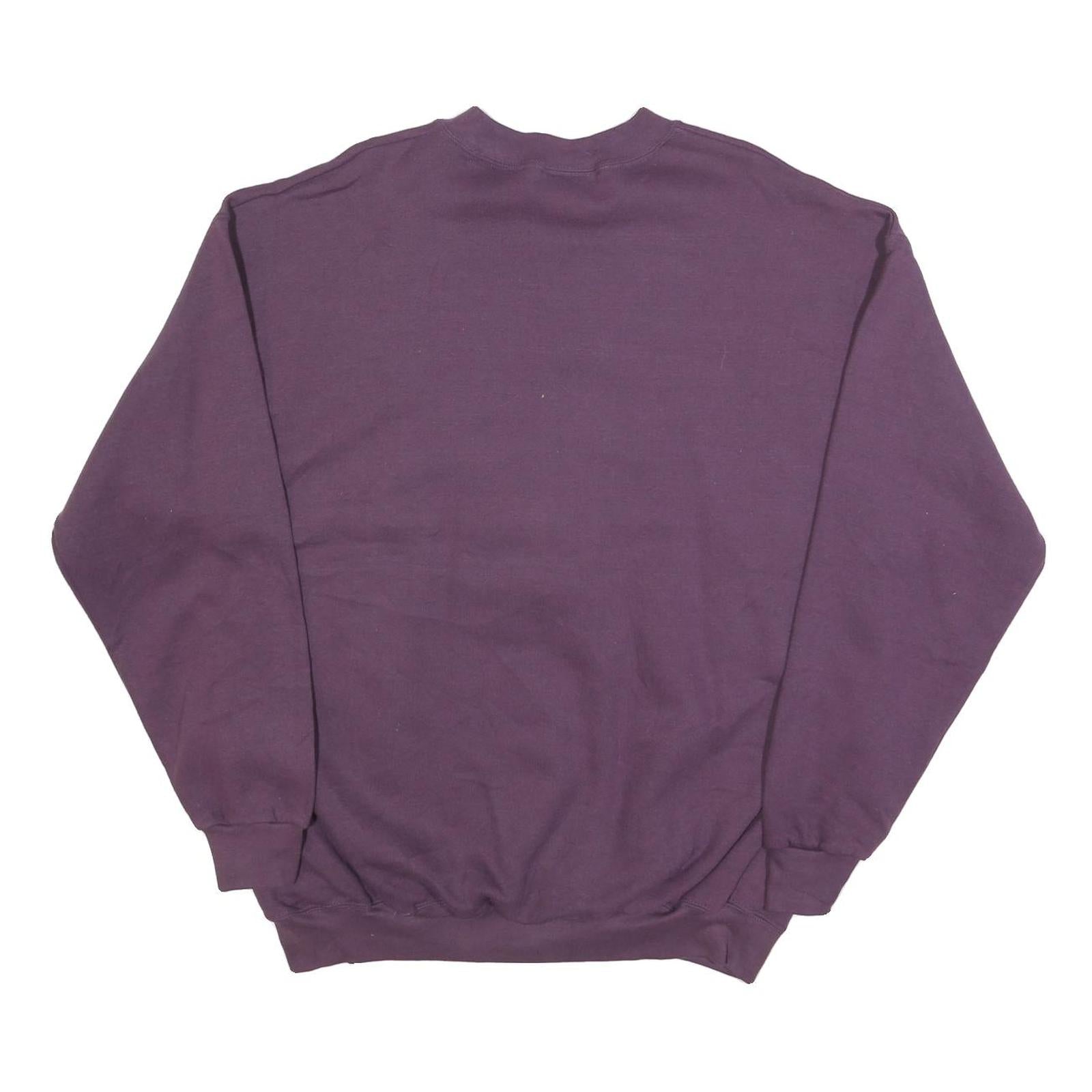 LEE Womens Purple Sweatshirt XL Cotton Blend Crew Neck Floral Print Relaxed Fit