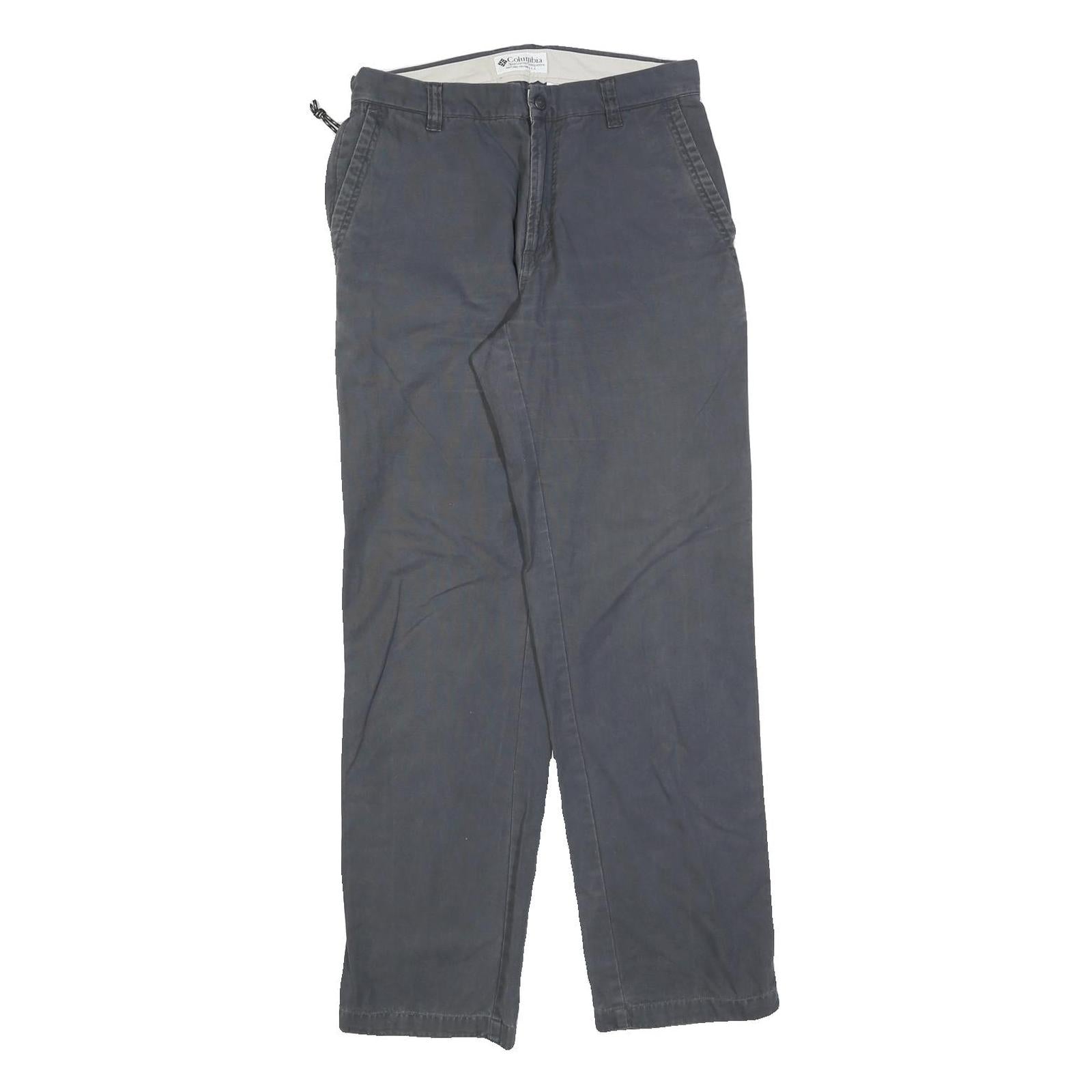 COLUMBIA Womens Regular Fit Blue Cotton Blend Straight Leg Trousers W28 L30