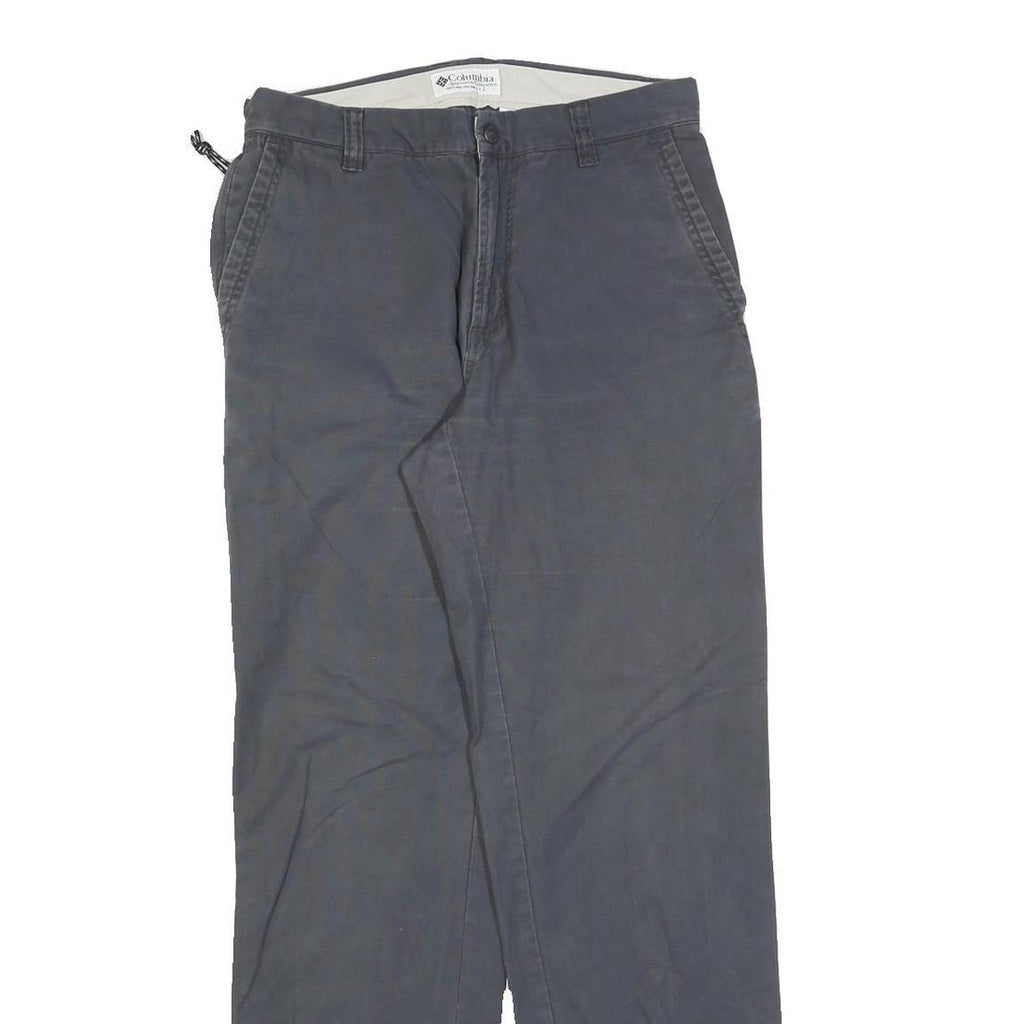 COLUMBIA Womens Regular Fit Blue Cotton Blend Straight Leg Trousers W28 L30