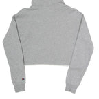 CHAMPION Womens Grey Cropped Hoodie XS Cotton Blend Pullover Casual Sportswear