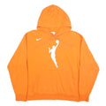 NIKE Womens Orange Cotton Blend Hoodie L Basketball Logo Pullover