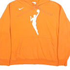 NIKE Womens Orange Cotton Blend Hoodie L Basketball Logo Pullover