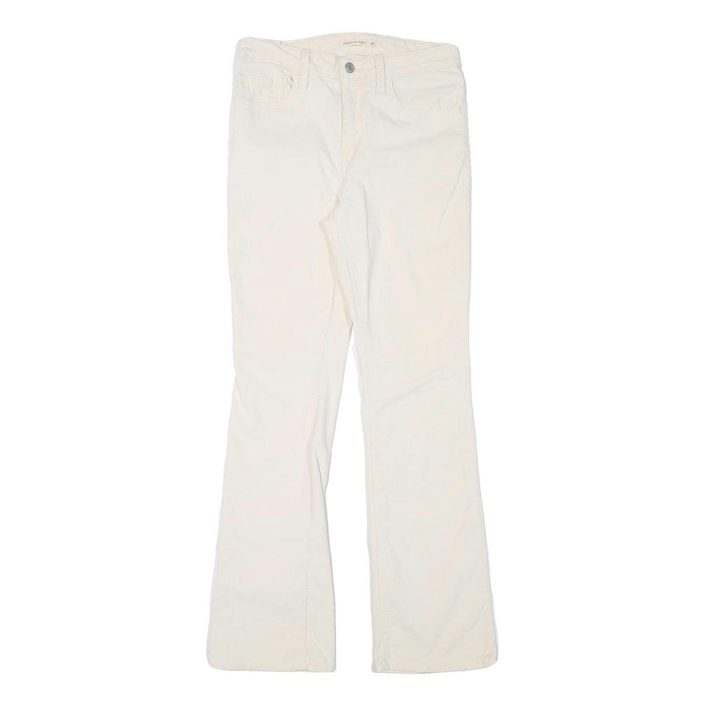 LEVI'S Womens Slim White Cotton Blend Slim Trousers W28 L30 Stylish Fit