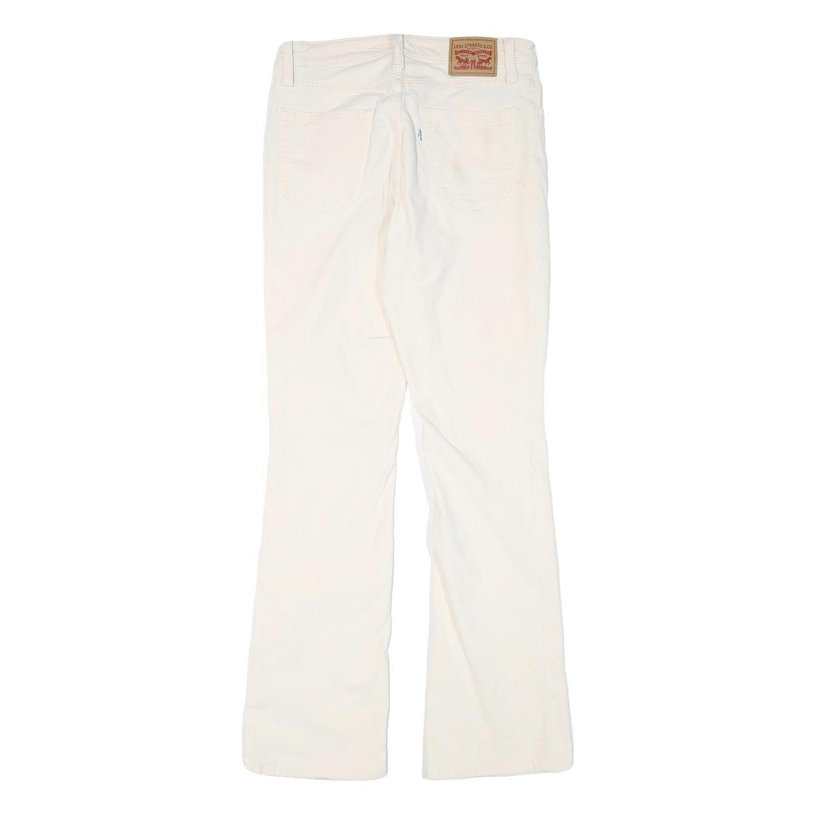 LEVI'S Womens Slim White Cotton Blend Slim Trousers W28 L30 Stylish Fit