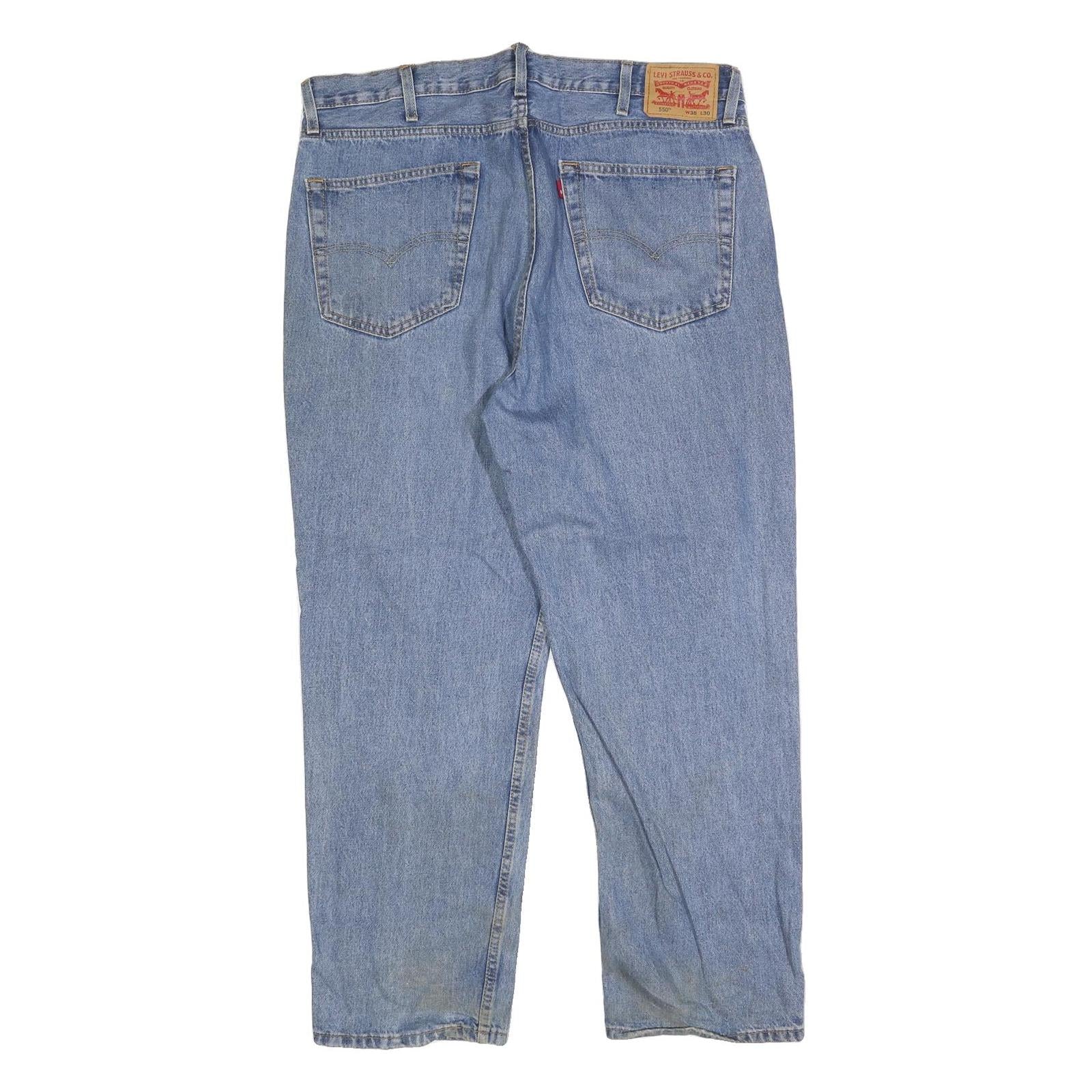 LEVI'S 550 Straight Mens Jeans Blue Relaxed Straight Denim Medium W38 L30 Casual