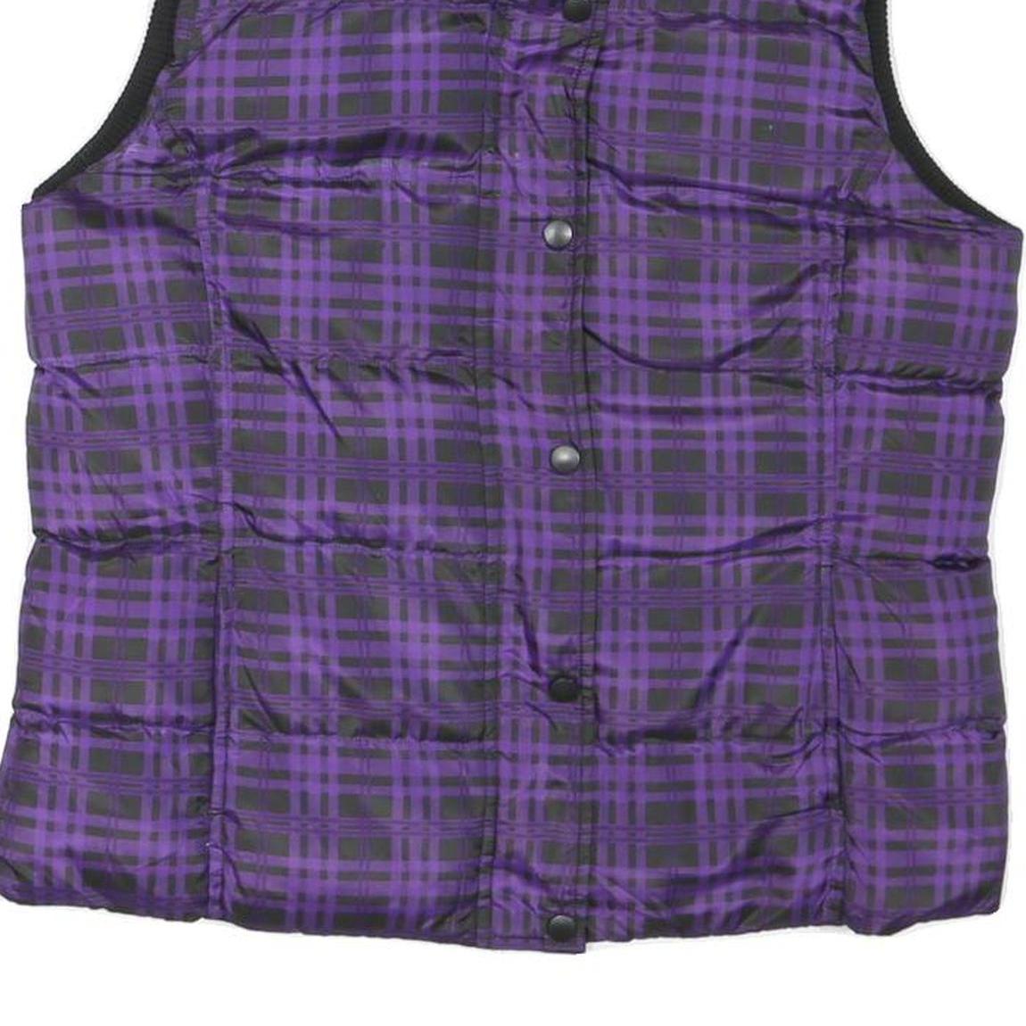 FADED GLORY Womens Purple & Black Quilted Jacket M Polyester Blend Zip