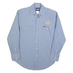 WRANGLER Mens Blue Shirt M Cotton Blend Classic Western Style Long Sleeve