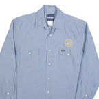 WRANGLER Mens Blue Shirt M Cotton Blend Classic Western Style Long Sleeve