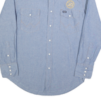 WRANGLER Mens Blue Shirt M Cotton Blend Classic Western Style Long Sleeve