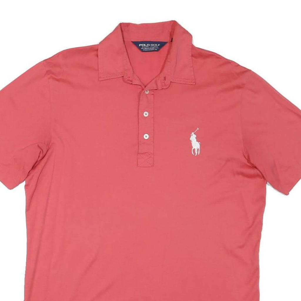 POLO RALPH LAUREN Womens Red Short Sleeve Plain M Cotton Blend Polo Shirt
