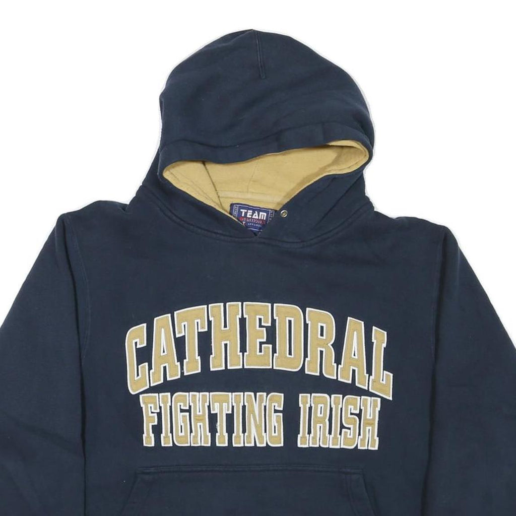TEAM EDITION Mens Navy & Gold Cathedral Fighting Irish Hoodie L Cotton Blend