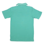 ADIDAS Boys Green Polo Shirt 13-14Y Short Sleeve Cotton Blend Basic Sportswear
