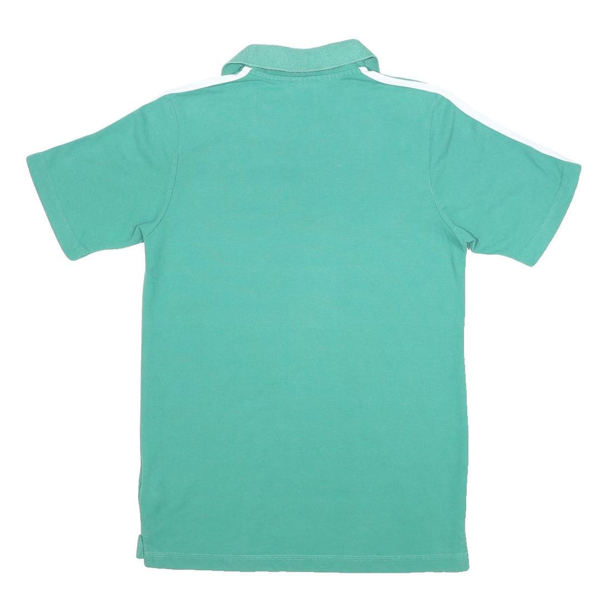 ADIDAS Boys Green Polo Shirt 13-14Y Short Sleeve Cotton Blend Basic Sportswear