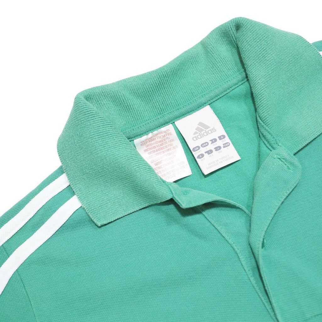 ADIDAS Boys Green Polo Shirt 13-14Y Short Sleeve Cotton Blend Basic Sportswear