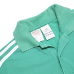 ADIDAS Boys Green Polo Shirt 13-14Y Short Sleeve Cotton Blend Basic Sportswear
