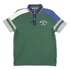 TOMMY HILFIGER Mens Green Navy Blue & Grey Contrast Sleeve Short Sleeve Polo