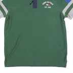 TOMMY HILFIGER Mens Green Navy Blue & Grey Contrast Sleeve Short Sleeve Polo