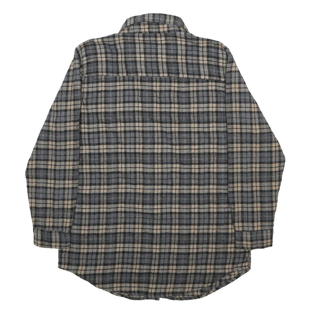 RECLAIMED VINTAGE Womens Grey & Beige Checked Shirt UK 6 Casual Cotton Long