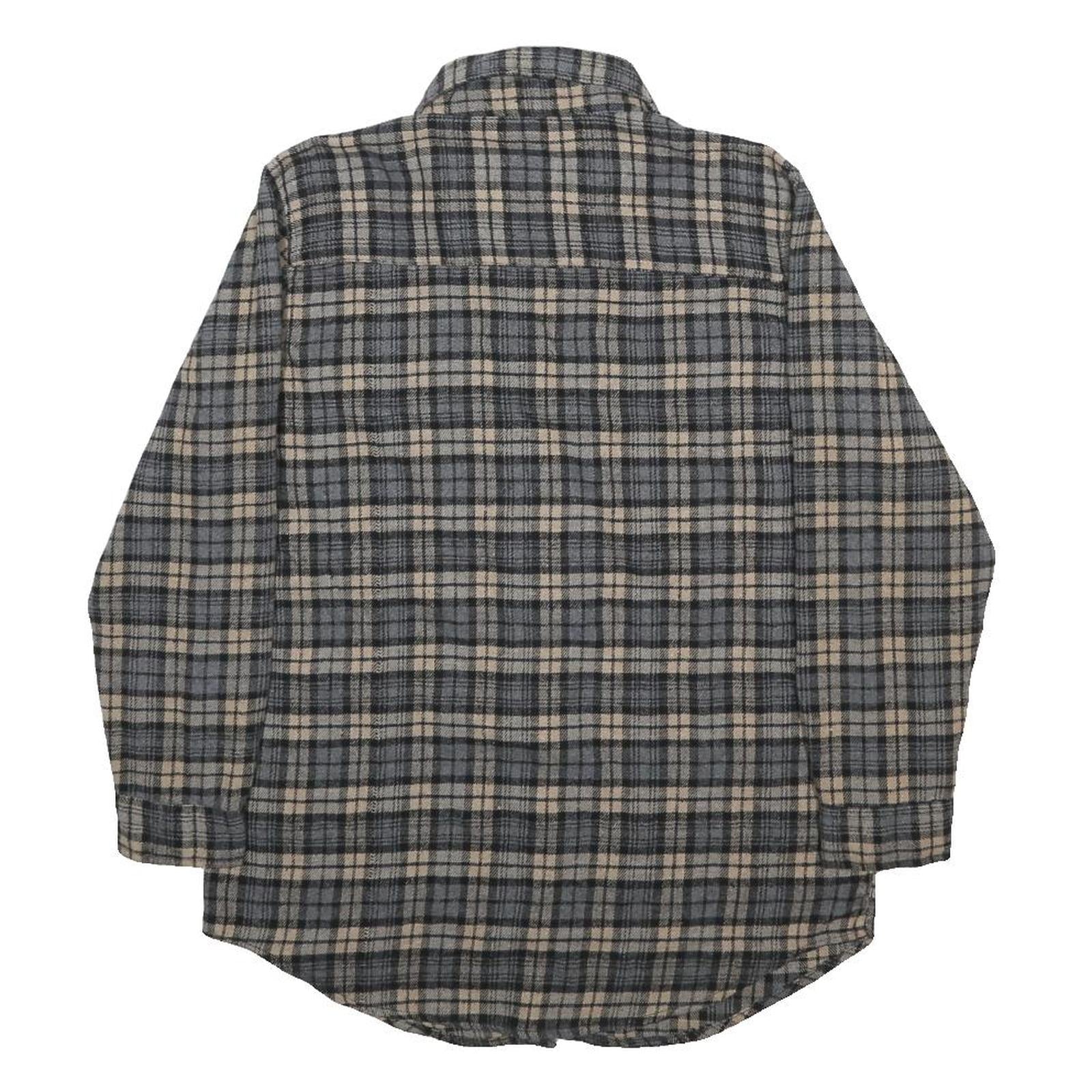RECLAIMED VINTAGE Womens Grey & Beige Checked Shirt UK 6 Casual Cotton Long