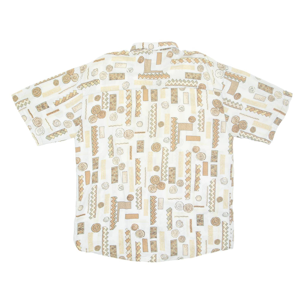 RINGO SPORT Mens Hawaiian Shirt White Crazy Pattern XL