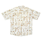 RINGO SPORT Mens Hawaiian Shirt White Crazy Pattern XL