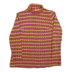 Womens Multi Patterned Acrylic Jumper Turtleneck Basic Knit M Colourful Striped