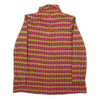 Womens Multi Patterned Acrylic Jumper Turtleneck Basic Knit M Colourful Striped