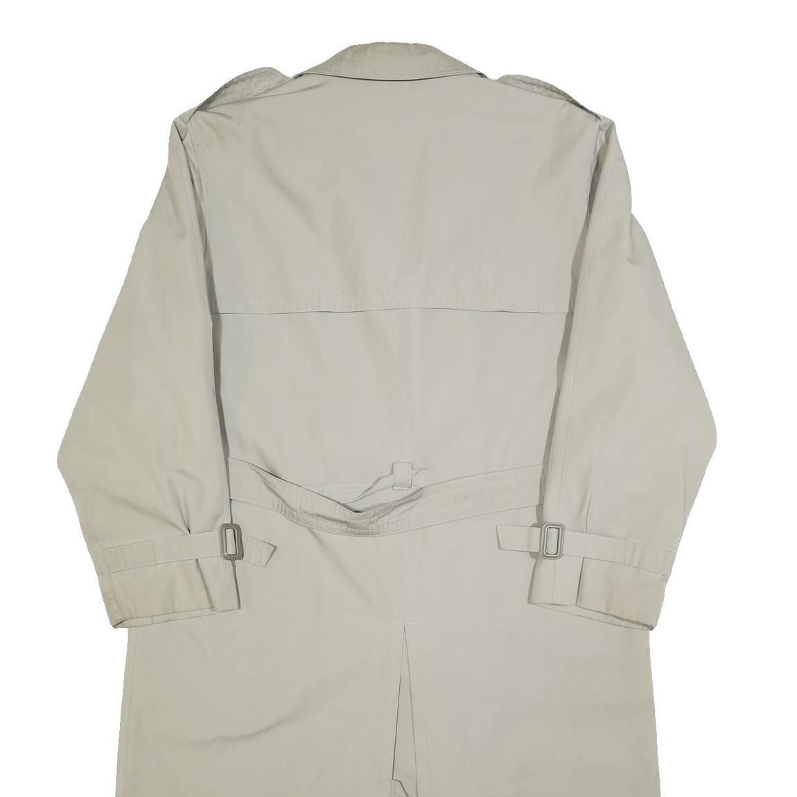 WESTBURY Mens Beige Double Breasted Trench Jacket L Cotton Classic Lightweight