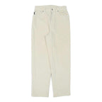 LAUREN RALPH LAUREN Womens Cotton Blend Cream Regular Straight Trousers W26 L27