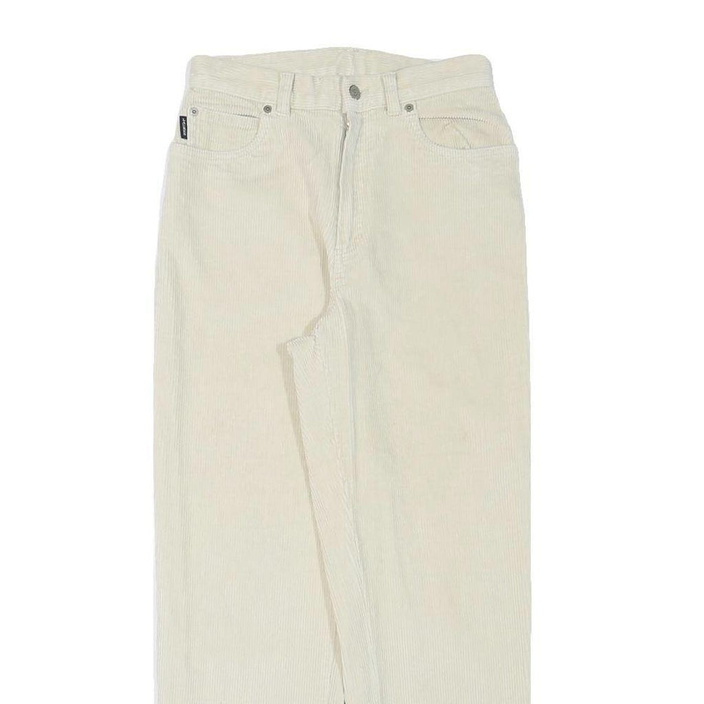 LAUREN RALPH LAUREN Womens Cotton Blend Cream Regular Straight Trousers W26 L27
