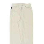 LAUREN RALPH LAUREN Womens Cotton Blend Cream Regular Straight Trousers W26 L27