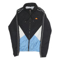 ELLESSE Mens Black & Blue Colourblock Track Jacket M Polyester Zip Logo Tape