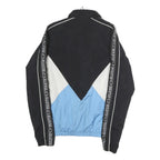 ELLESSE Mens Black & Blue Colourblock Track Jacket M Polyester Zip Logo Tape