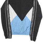ELLESSE Mens Black & Blue Colourblock Track Jacket M Polyester Zip Logo Tape