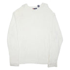 CHAPS Mens White Plain Cotton Blend Basic Knit Crew Neck Jumper 2XL Casual