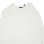 CHAPS Mens White Plain Cotton Blend Basic Knit Crew Neck Jumper 2XL Casual
