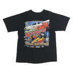 GILDAN Mens Black Sitko Racing Graphic T-Shirt L Short Sleeve Crew Neck