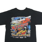 GILDAN Mens Black Sitko Racing Graphic T-Shirt L Short Sleeve Crew Neck