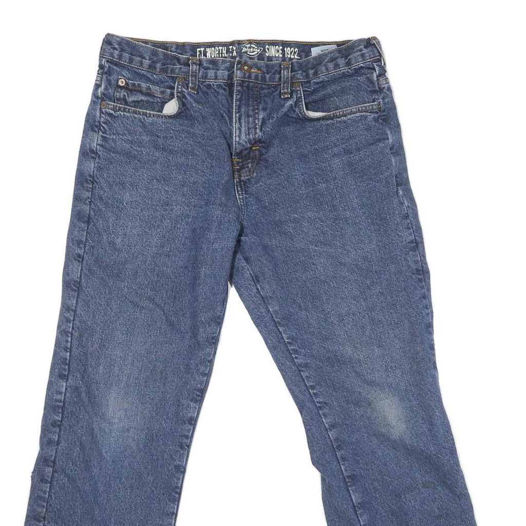 DICKIES Mens Blue Regular Straight Denim Cotton Blend Medium W32 L30 Workwear