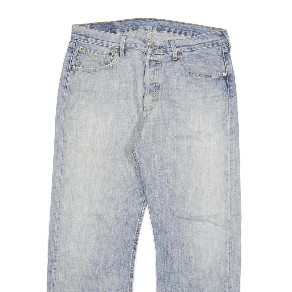 LEVI'S 501 Mens Regular Jeans Denim Light W32 L28 Classic Button Cotton Blend
