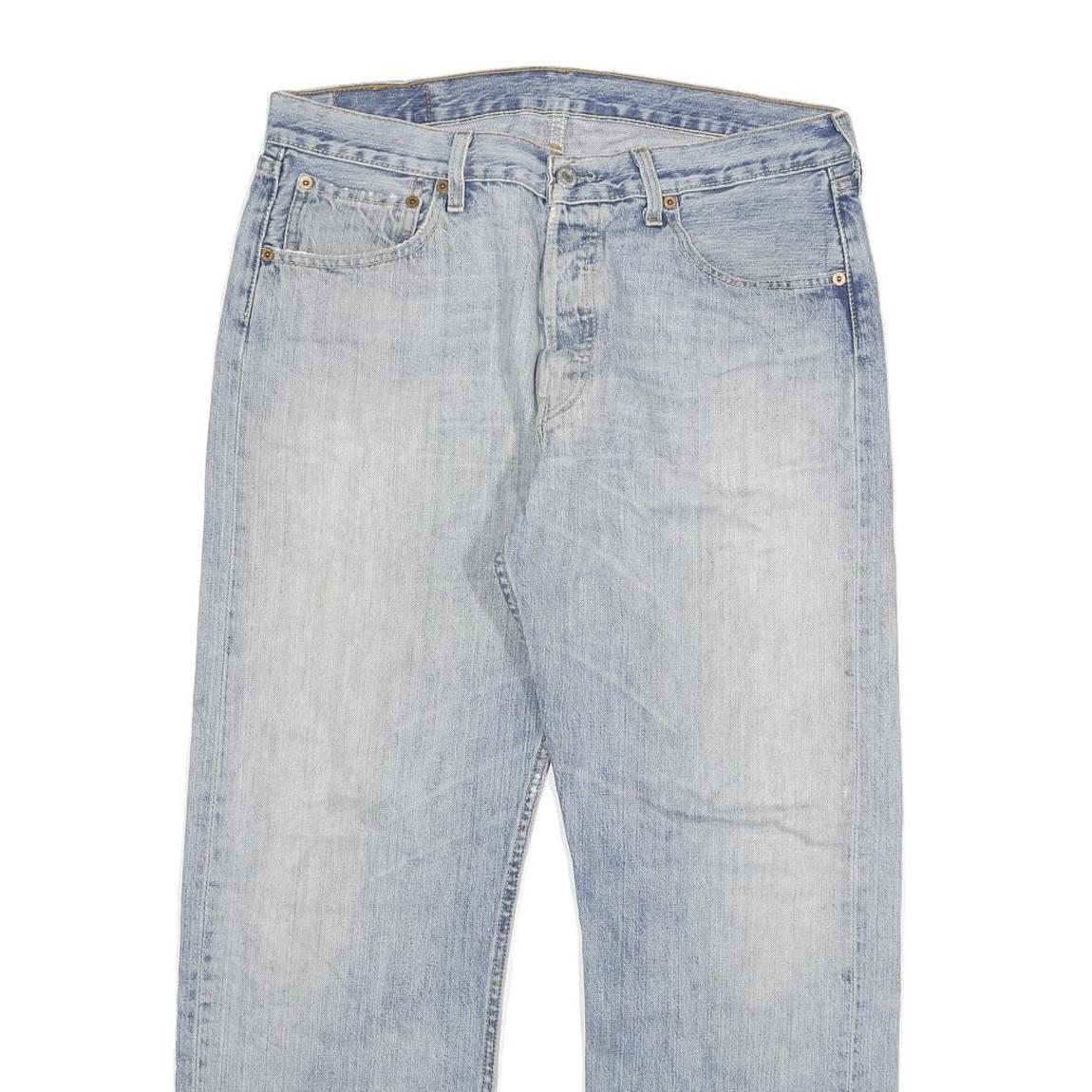 LEVI'S 501 Mens Regular Jeans Denim Light W32 L28 Classic Button Cotton Blend
