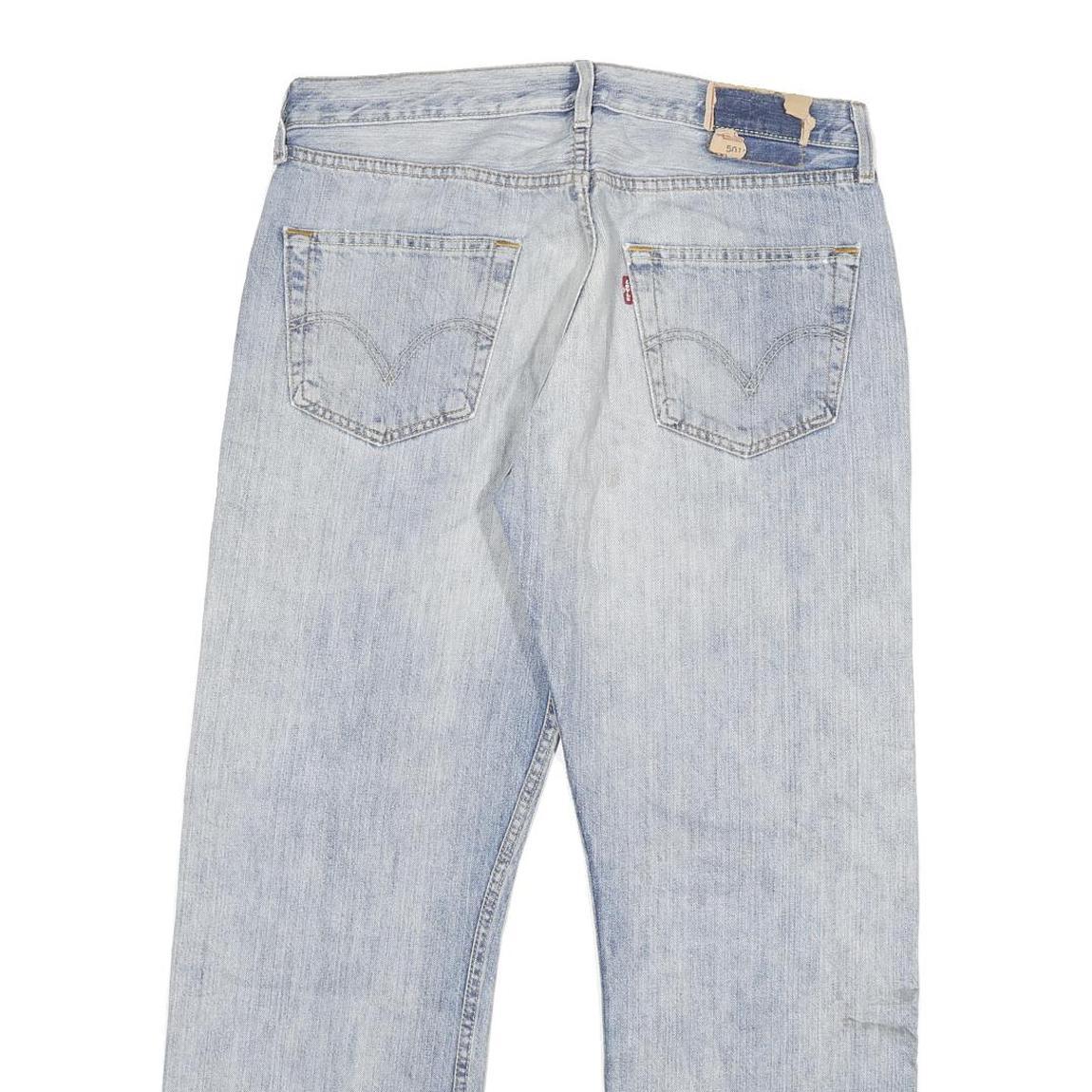 LEVI'S 501 Mens Regular Jeans Denim Light W32 L28 Classic Button Cotton Blend