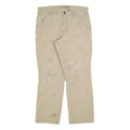 CARHARTT Mens Cotton Blend Beige Relaxed Straight Trousers W32 L27 Workwear