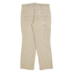 CARHARTT Mens Cotton Blend Beige Relaxed Straight Trousers W32 L27 Workwear